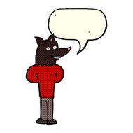 cartoon wolf man with speech bubble N22