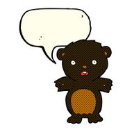 frightened black bear cartoon with speech bubble N3