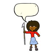 cartoon woman with harpoon speech bubble N6