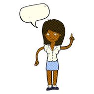 cartoon woman with idea speech bubble N144
