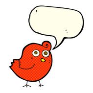 funny cartoon bird with speech bubble N74