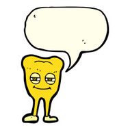 cartoon smiling tooth with speech bubble N6