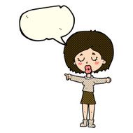 cartoon pointing woman with speech bubble N17