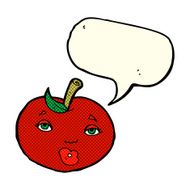 cartoon apple with face speech bubble N11