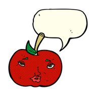 cartoon apple with face speech bubble N12