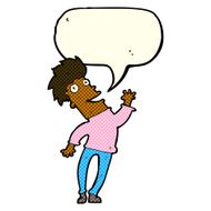 cartoon happy man with speech bubble N261