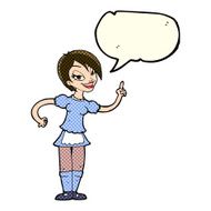 cartoon waitress taking order with speech bubble N11