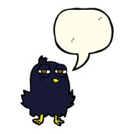 funny cartoon bird with speech bubble N76