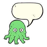 cartoon alien squid face with speech bubble N18