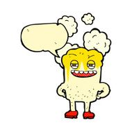 cartoon happy tooth with speech bubble N19