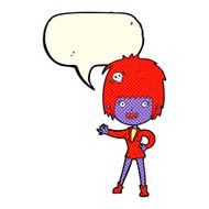 cartoon vampire girl with speech bubble N128