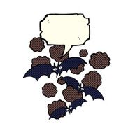 cartoon vampire bats with speech bubble N2