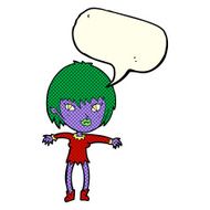 cartoon vampire girl with speech bubble N129