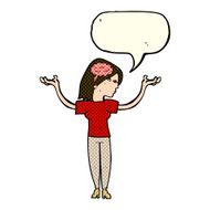 cartoon intelligent woman with speech bubble N12
