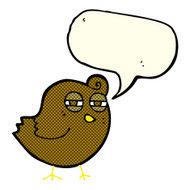 funny cartoon bird with speech bubble N77