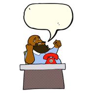 cartoon arrogant boss man with speech bubble N5