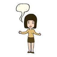 cartoon annoyed woman with speech bubble N105