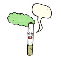 cartoon happy cigarette with speech bubble N6