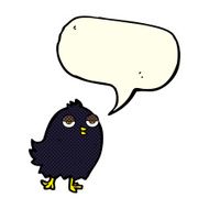 funny cartoon bird with speech bubble N78