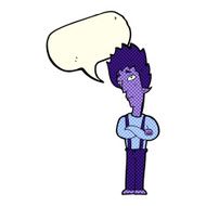cartoon vampire with speech bubble N69