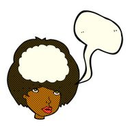 cartoon empty headed woman with speech bubble N6