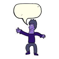 cartoon vampire with speech bubble N70