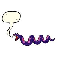 cartoon poisonous snake with speech bubble N4