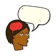 cartoon head with brain symbol speech bubble N21