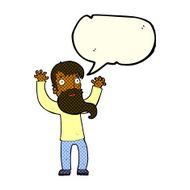 cartoon excited man with beard speech bubble N6