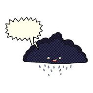 cartoon rain cloud with speech bubble N9