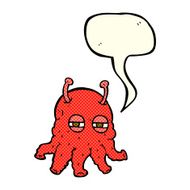 cartoon alien face with speech bubble N12