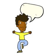 cartoon frightened man with speech bubble N47