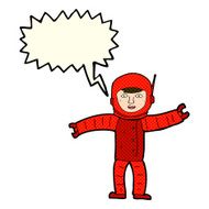cartoon space man with speech bubble N12