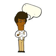 cartoon annoyed man with speech bubble N45