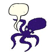 cartoon octopus with speech bubble N17