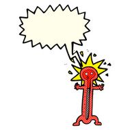 cartoon thermometer with speech bubble N6