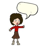 cartoon woman with speech bubble N16