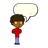 Cartoon happy boy with speech bubble N131