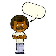 cartoon manly mustache man with speech bubble N6