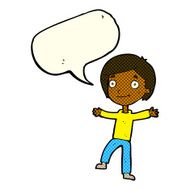 cartoon excited boy with speech bubble N82