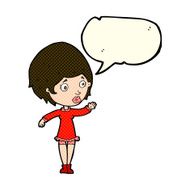 cartoon pretty woman with speech bubble N154