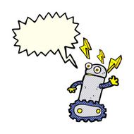 cartoon robot with speech bubble N104