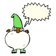 cartoon tiny santa with speech bubble N11