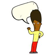 cartoon man waving with speech bubble N17