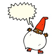 cartoon tiny santa with speech bubble N12