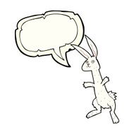 cartoon rabbit with speech bubble N50