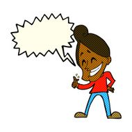 cartoon man snapping fingers with speech bubble N6