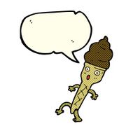 cartoon ice cream with speech bubble N3