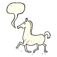 cartoon horse with speech bubble N22