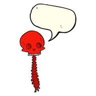 spooky cartoon sull and spine with speech bubble N6